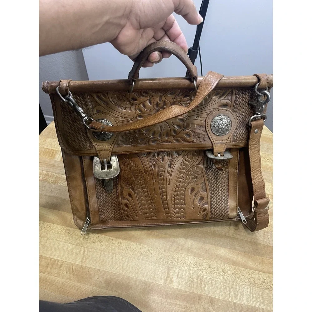 American West Leather Carry On Duffel Overnight‎ Western Saddle Bag Hand Made